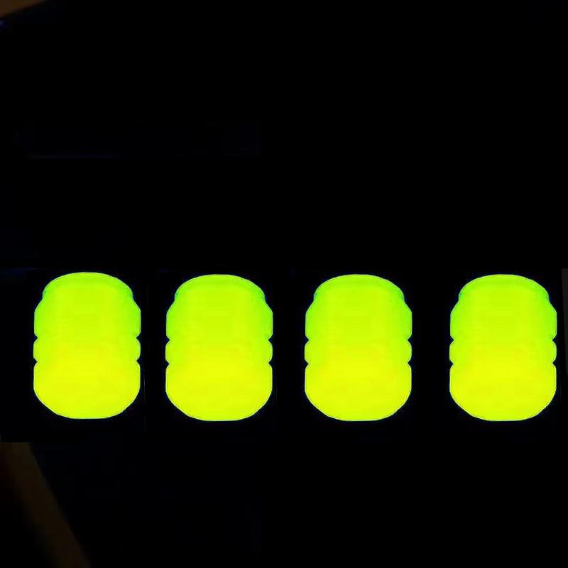 4/8PCS Colorful Luminous Tyre Valve Caps Fluorescent Night Caps Motorcycle Bike Night Glowing Cap Decor Nozzles Tyre Accessories