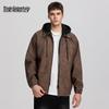 Mark Fairwhale Men's Hooded Faux Leather Look Jacket