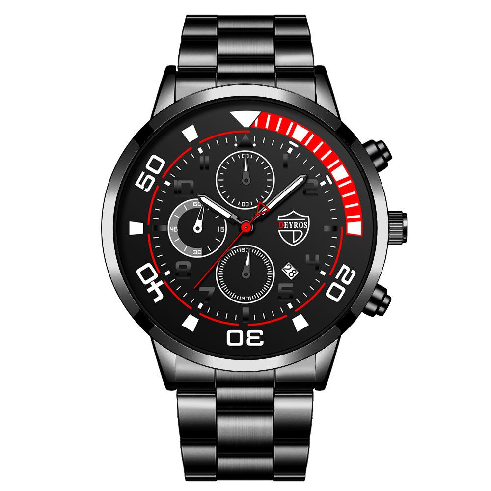 Steel Belt Watch Men'S Automatic Luminous Calendar Quartz Watch