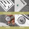 8 Inch Rectangle Linear Shower Drain with Removable Strainers Anti-Odor Anti-clogging Hair Stopper Catcher Sink Brushed Strainer Stainless Steel