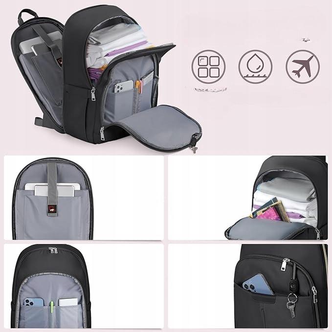 Newhey 15.6 Inch Laptop Backpack with USB Port, Lightweight, Waterproof, Black