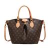 New Fashion Pleated Crossbody Bag for Women Luxury Versatile Casual Shoulder Bag Vintage Floral Print Tote Bucket Handbag