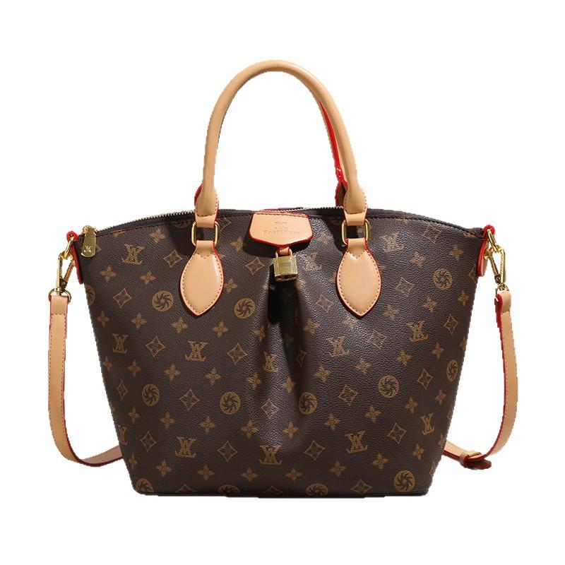 New Fashion Pleated Crossbody Bag for Women Luxury Versatile Casual Shoulder Bag Vintage Floral Print Tote Bucket Handbag
