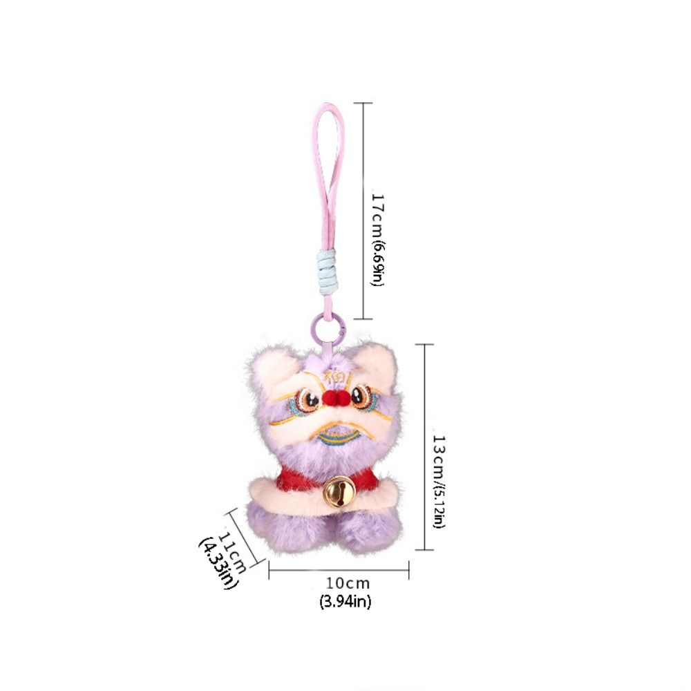 Cartoon Lion Dance Keychain Awakened Lion Chinese New Year Gift  Bag Hanging Accessories