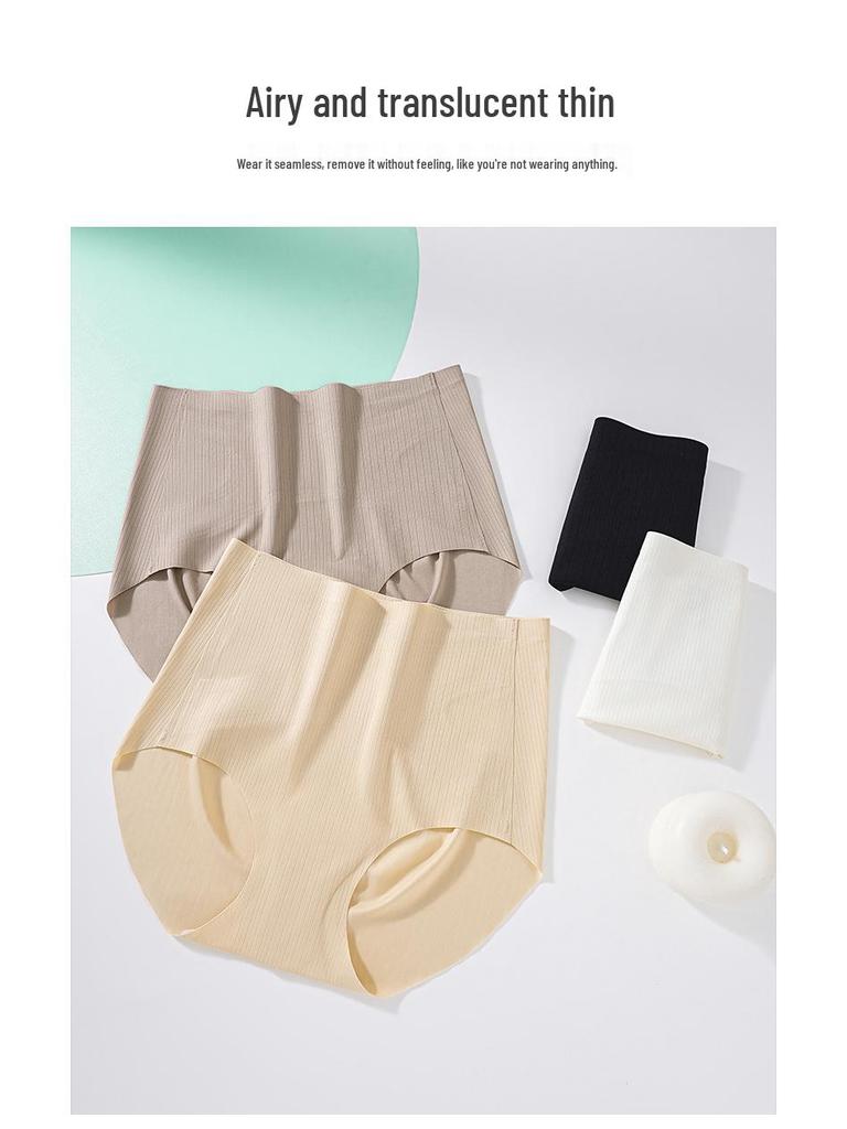 High-Waisted Yoga Seamless Underwear: Women's Anti-Embarrassment, Tummy Control, No Wedgie, Antibacterial, Breathable Briefs
