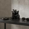 Artistic Cat Sculpture 3D Printed Black Figurine, Three Hugging Geometric Statue, Durable Ornament Modern Animal Shape for Home Office Bookshelf