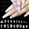 AB Farbe Flachboden Speziell geformter Diamant Symphonie Liebe Stern Schmetterling Nagel Glas Nagelkunst Tragen Nagel Kleiner Schmuck