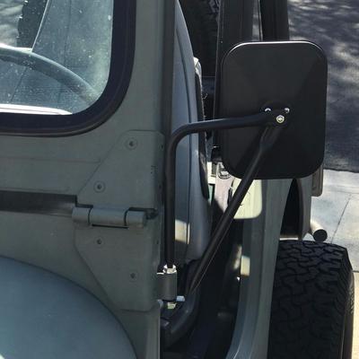 Off-Road Rectangular Adventure Rearview Mirror Bolt-on Door Hinge Mirror Fits Jeep