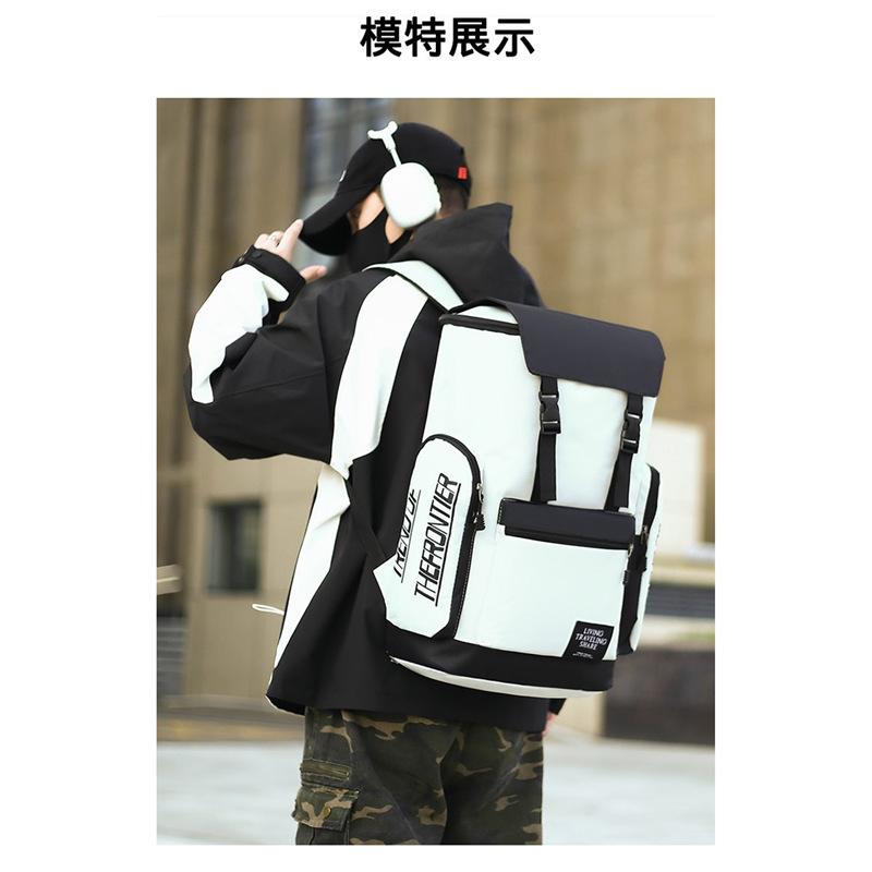 Schoolbag Business Backpack Large Capacity Multifunctional Outdoor Commuter Travel Bag Simple Letter Student School Bag