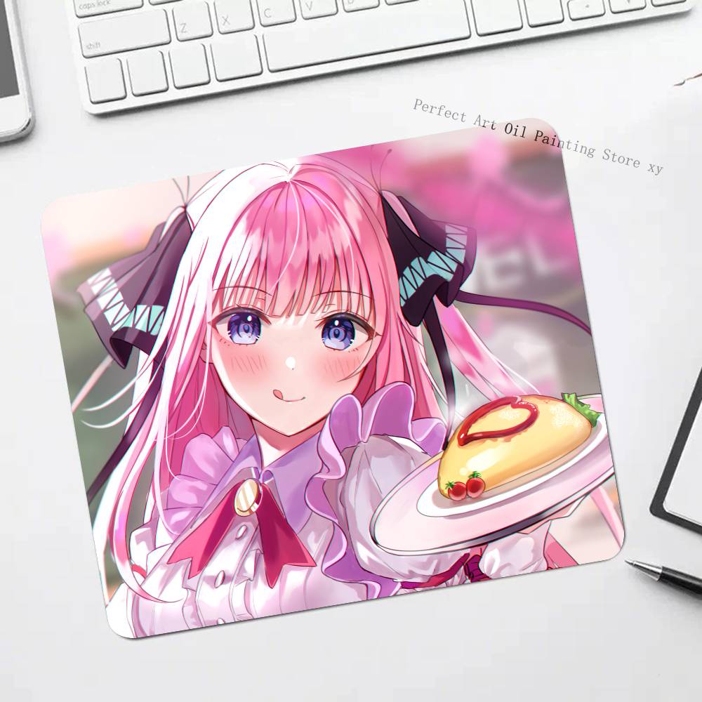Anime Nakano Nino Mousepad Small LockEdge Mouse Pad For Gamers Computer Desk Pad Rectangular Anti-slip Rubber