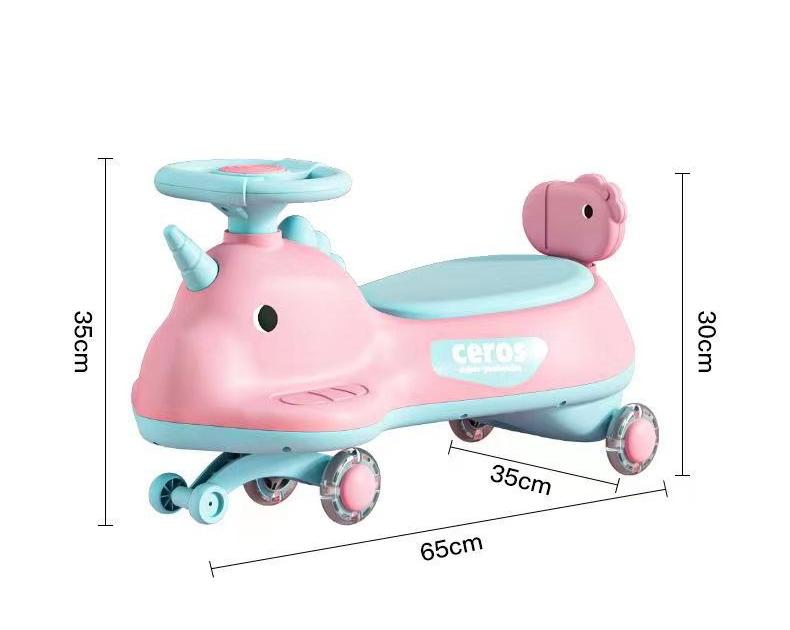 Anti-Tip Twist Ride On Car for Toddler 1-3 LED Light 360° Silent Wheels Sturdy Swivel Design for Indoor Play First Birthday Gift