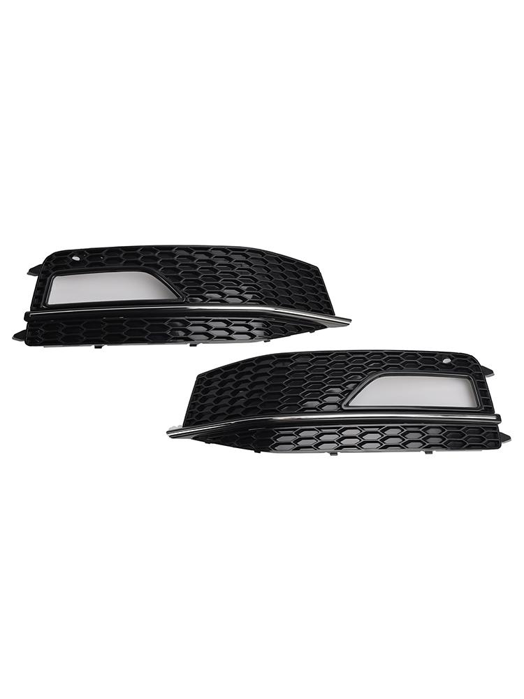 2PCS Bumper Fog Light Lamp Cover Grill Grille 8K0807682M 8K0807681L Fit A4 S-line S4 2013-2015
