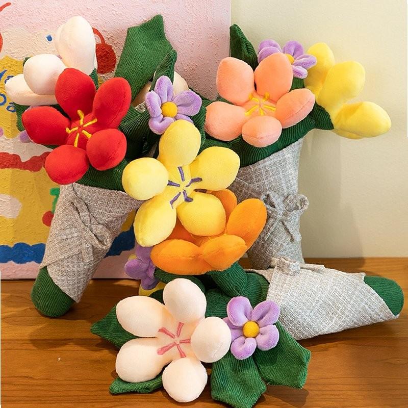 Bouquet Tied Hand Plush Toy Dolls Ornaments Room Decor Children Christmas Gifts