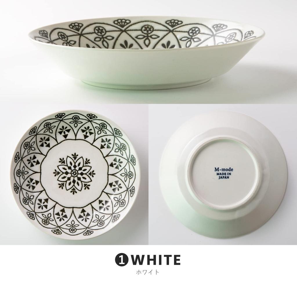 Minoru Pottery Pasta Plate Moroccan White Diameter (Minorutouki) 20.5cm