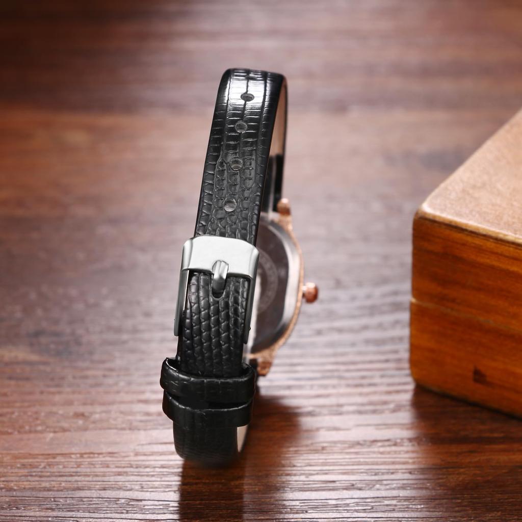 Uhr mit Leder Schlichte Antike Ovale Analoguhr mit Wasserdichtem Leder Modeaccessoire Perfektes Geschenk für Tag Damenarmband, Designarmband,