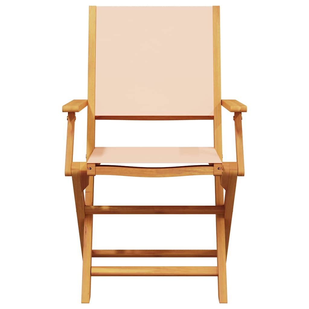Garden Chairs 2 pcs Beige Solid Acacia Wood & Fabric