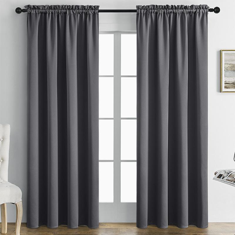 Eén paneel effen kleur Hoge precisie 70%-90% Verduisterend Lichtfilterend Gordijn Slaapkamer, Woonkamer Decoratie Huisbenodigdheden 132*114cm 390g