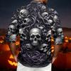 Men's Casual Long Sleeve Shirt with Halloween Print for Spring and Fall