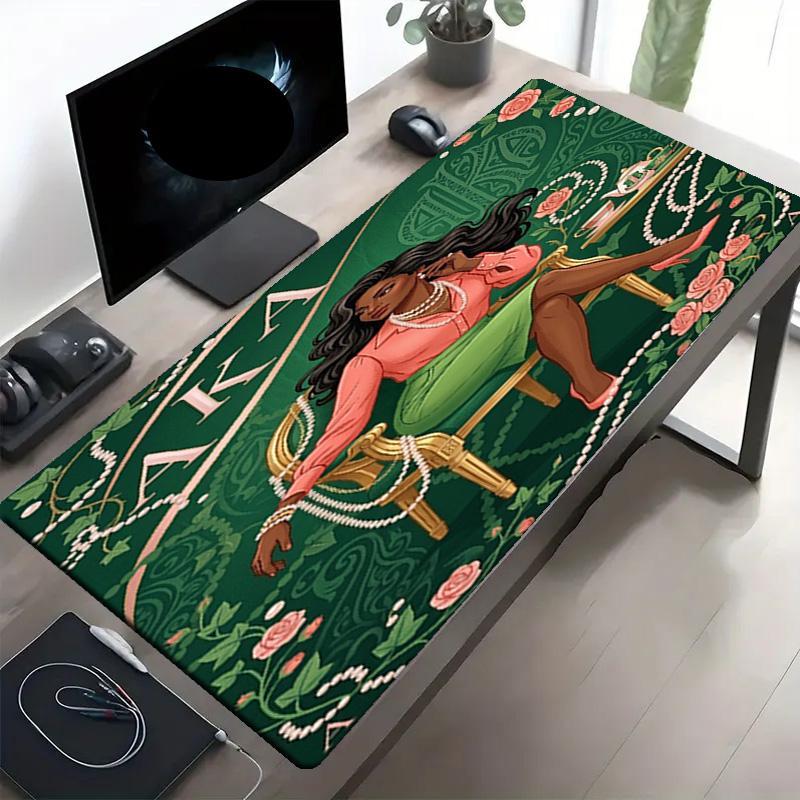 Alpha Kappa Alpha Print Mouse Pad, Anti‑Slip Desktop keyboard Mat, for PC Laptop Gaming Working Daily Use, Cool Festival Surprise Gift