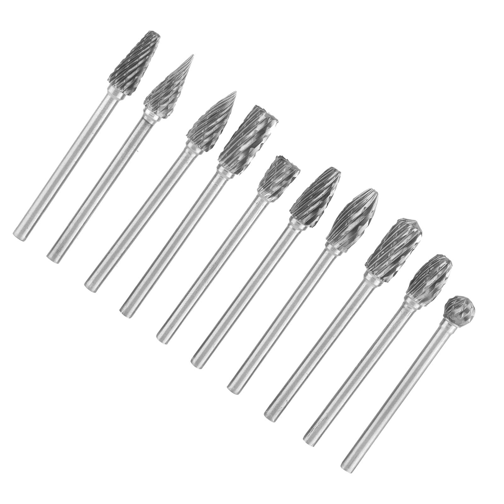 

10 шт. вращающийся напильник фреза твердосплавная шлифовальная головка деревообрабатывающий зенковочный резак 3 мм