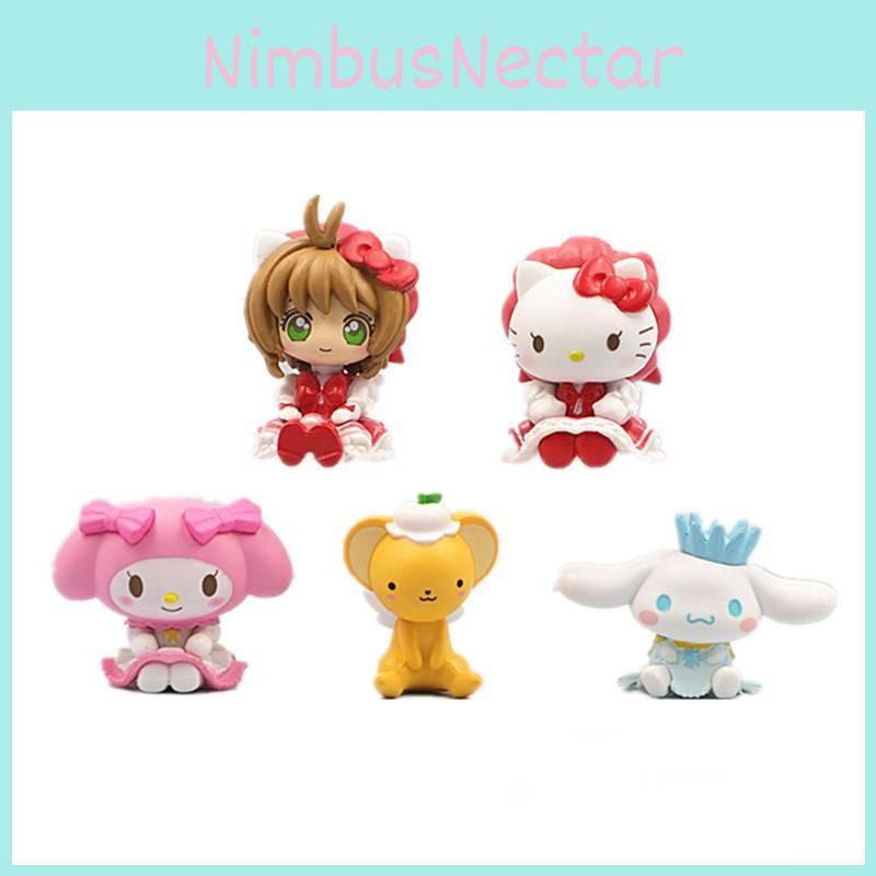 Colorful Card Captor Sakura Themed Cute Figurines Including Kt Cat And Melody Toys