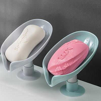 Creative Leaf-Shaped Soap Holder with Suction Cup for Bathroom Drainage
