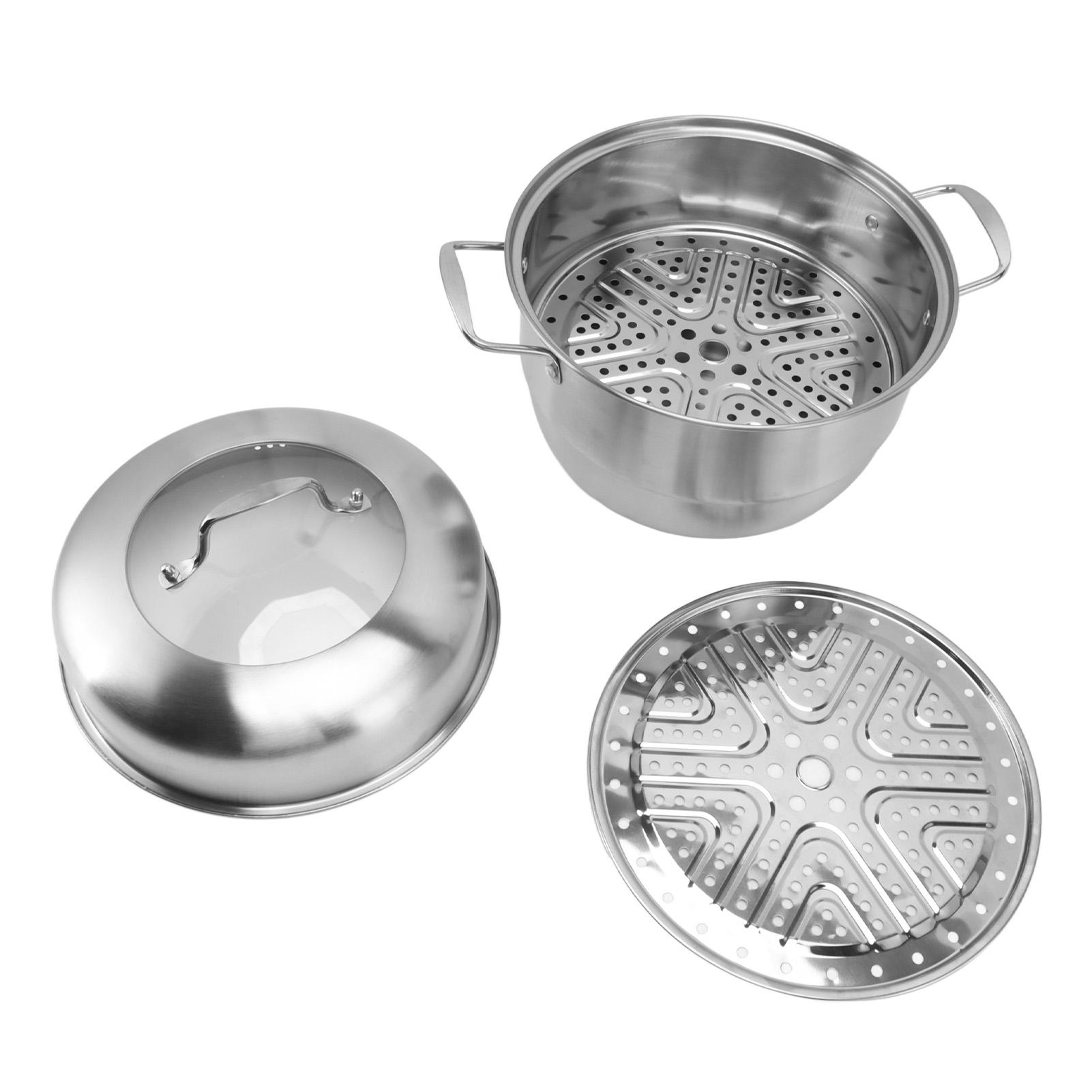 

Кастрюля пароварка из нержавеющей стали с ручками по обеим сторонам, многослойная толстая кастрюля для варки на пару, посуда, кастрюля с крышкой из закаленного стекла 2 L