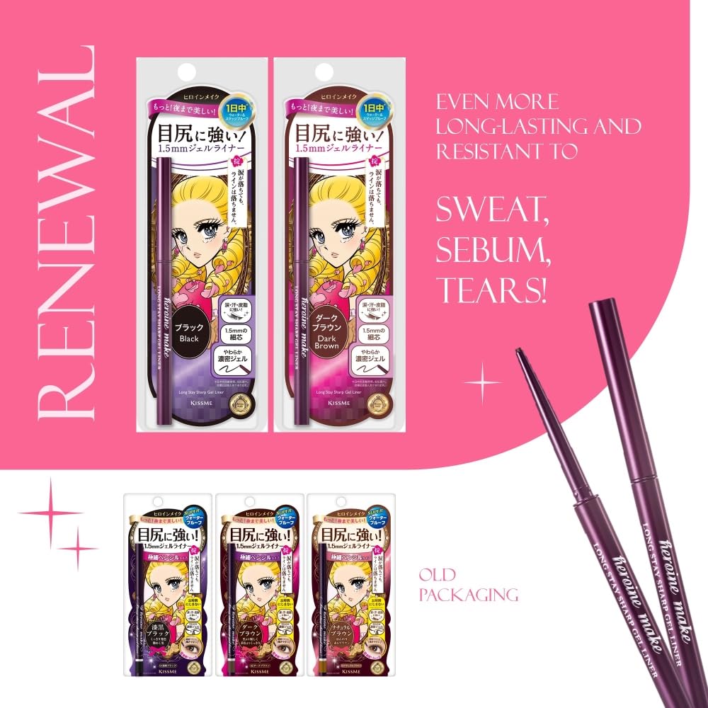 Heroine Make Long Stay Sharp Gel Liner 02 Mörkbrun Tät Gel-liner Vattentät Formel 0,07 g