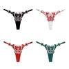 European Style Exquisite Butterfly Embroidered Thong Girl's Sweet Flower Perspective Lingerie for Women's Sexy Adjustable Briefs