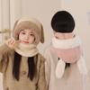 Knitted Beanie Rabbit Ear Winter Hat Warm Ears Pullover Cap Plush Scarf Hat  Kids Winter Wear