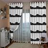 Curtains Black And White Simple Wind 3D Digital Printing High Density Blackout Curtains