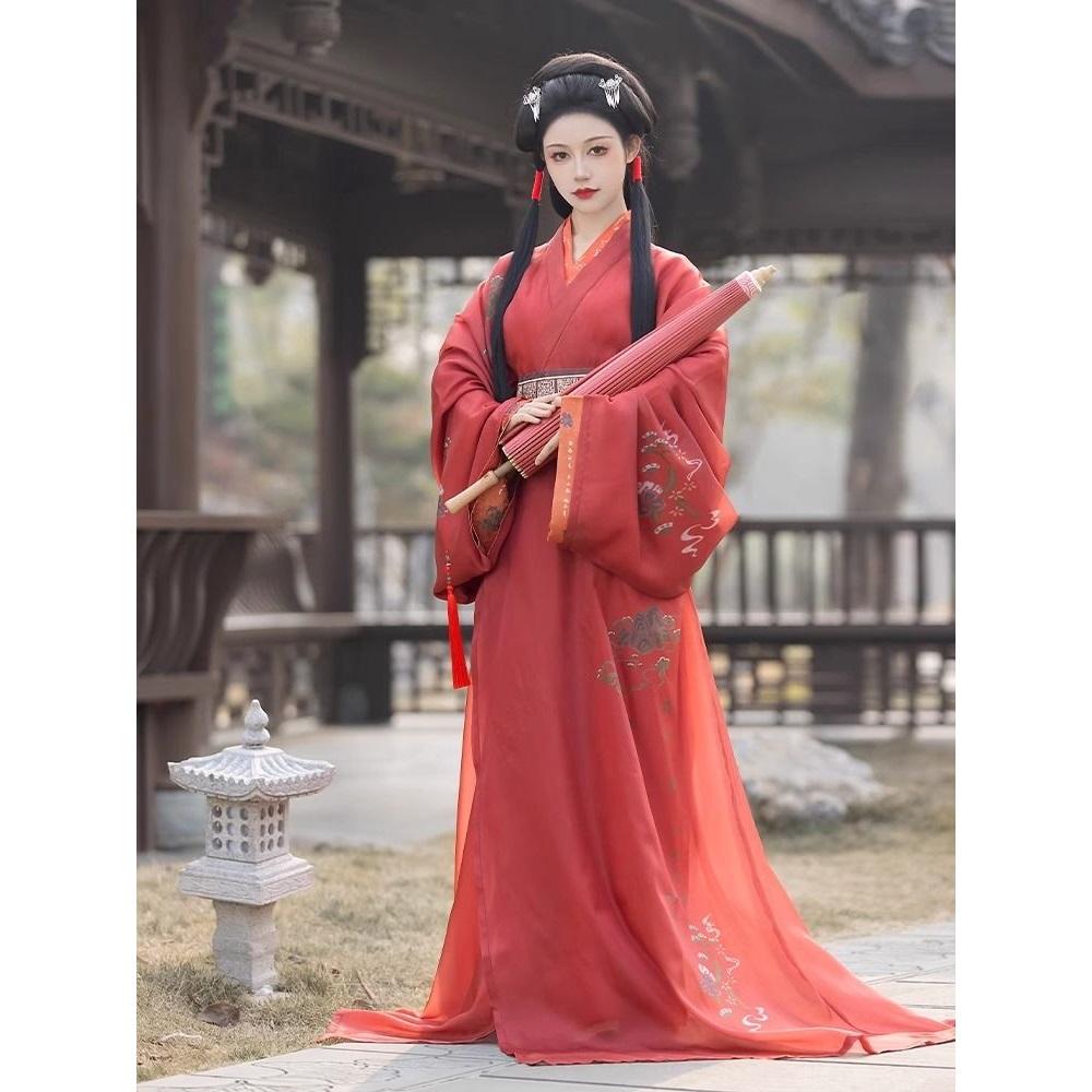 Chinese Spring And Autumn And Warring States Period Style Hanfu, Ma Shan Chu Tomb Restoration Tailed Women's Set