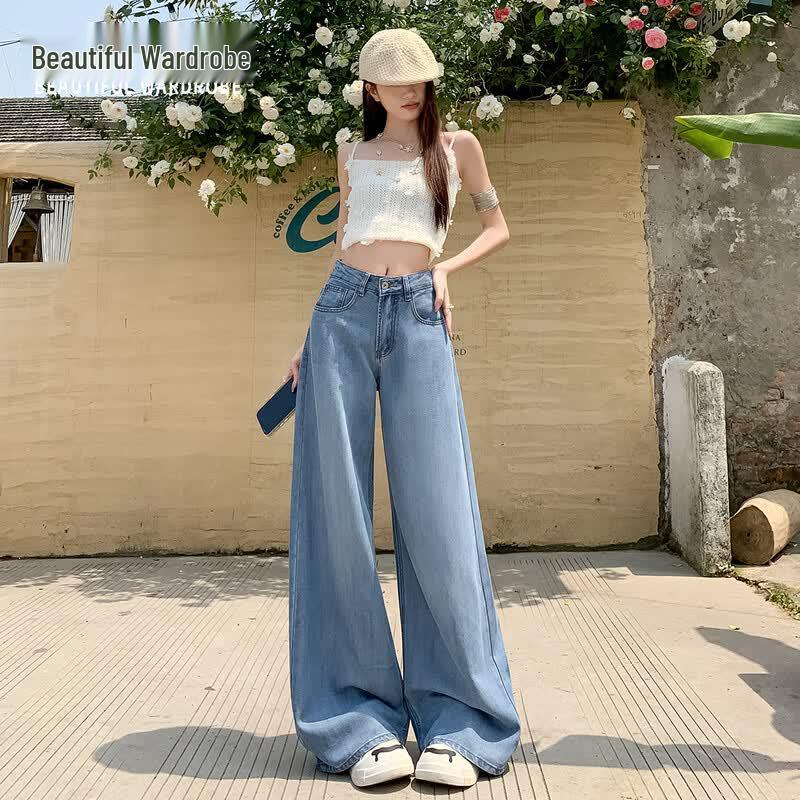 BEAUTIFUL WARDROBE Women s Lyocell Tencel Wide-Leg Jeans XS