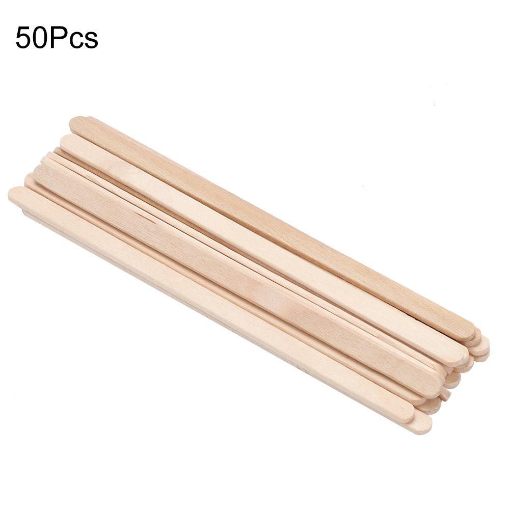 50Pcs Disposable Wooden Depilatory Wax Applicator Stick Spatula Hair Removal Tools