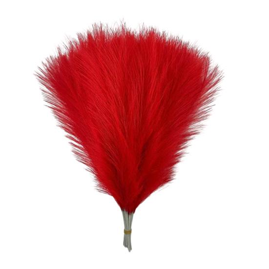 

10 шт. Штучна Пампасна Трава Декорація Реалістична Пухнаста Висока Штучна Сушена Трава Дім Офіс Весільна Вечірка Настільна Центральна Композиція Бохо Декор червоний