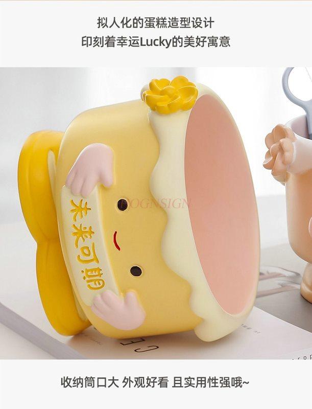 1pcs Creative, cute, large capacity, oversized storage box, pen holder decoration, office desktop decoration