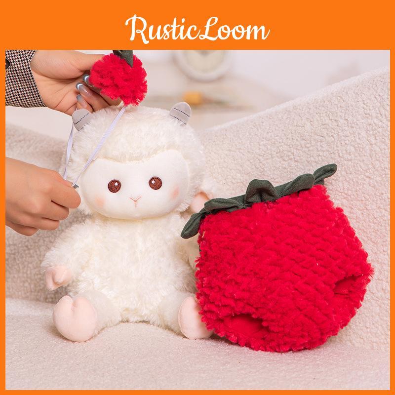 Strawberry Sheep Plush Toy Cartoon Stuffed Doll Bedroom Decoration Kids Gift