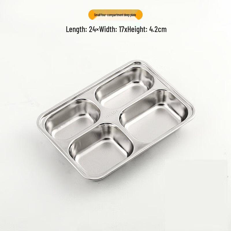304 Stainless Steel Four-Compartment Plate