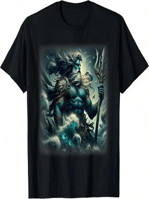 Dreizack Shirt Herr des Meeres Antiker Griechischer Gott Kunst T-Shirt