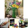 Exquisite Abs Plastic Compatible Eternal Flower Bouquet Building Blocks Gift