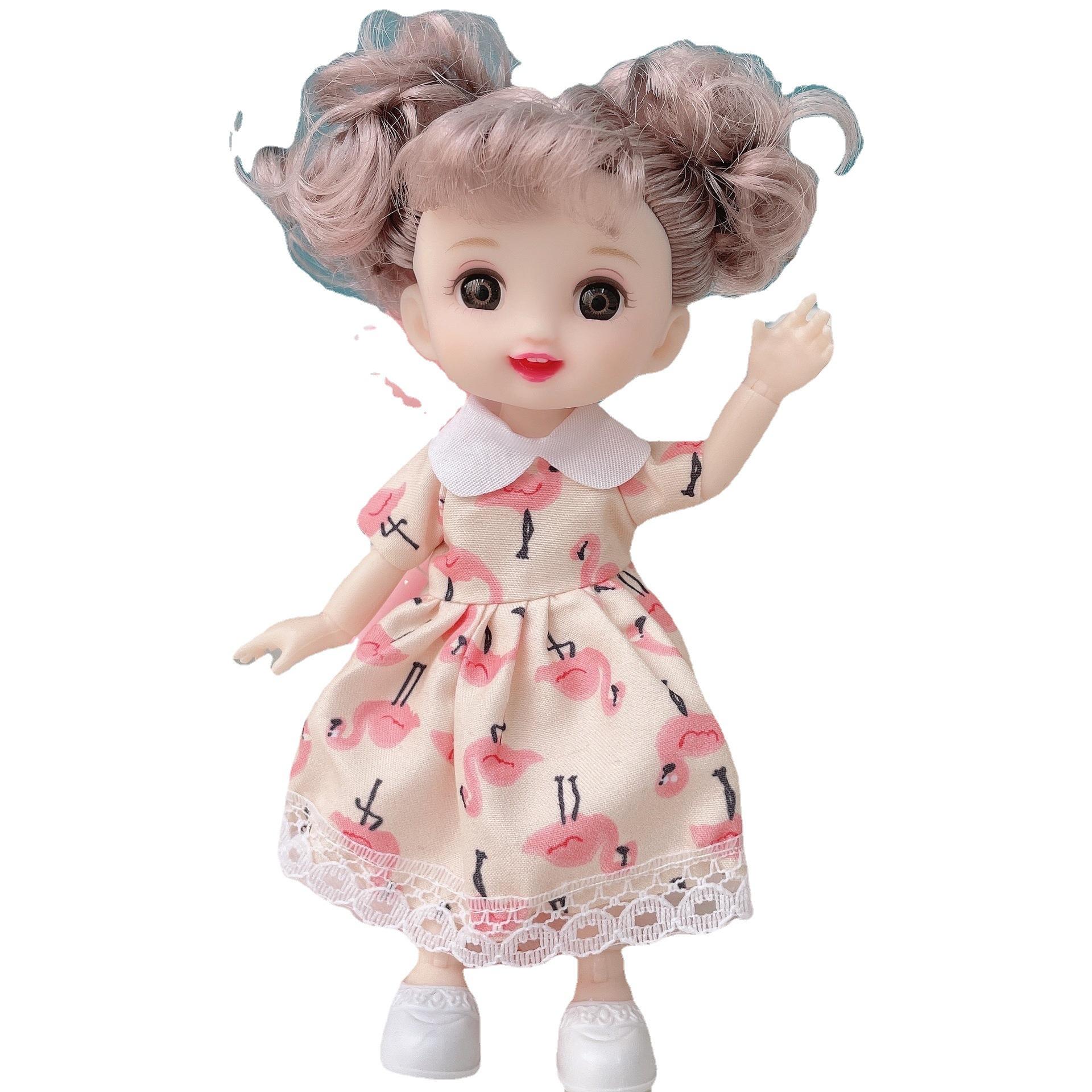 

Мини-подвижная кукла 17 см, игрушка для девочек, 3D большие глаза, BJD, полная одежда принцессы, коллекция платьев, детская кукла в подарок B