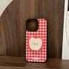 ins color plaid fruit holder 16 apple 17pro max mobile phone case iphone14 retro 13 Korean women