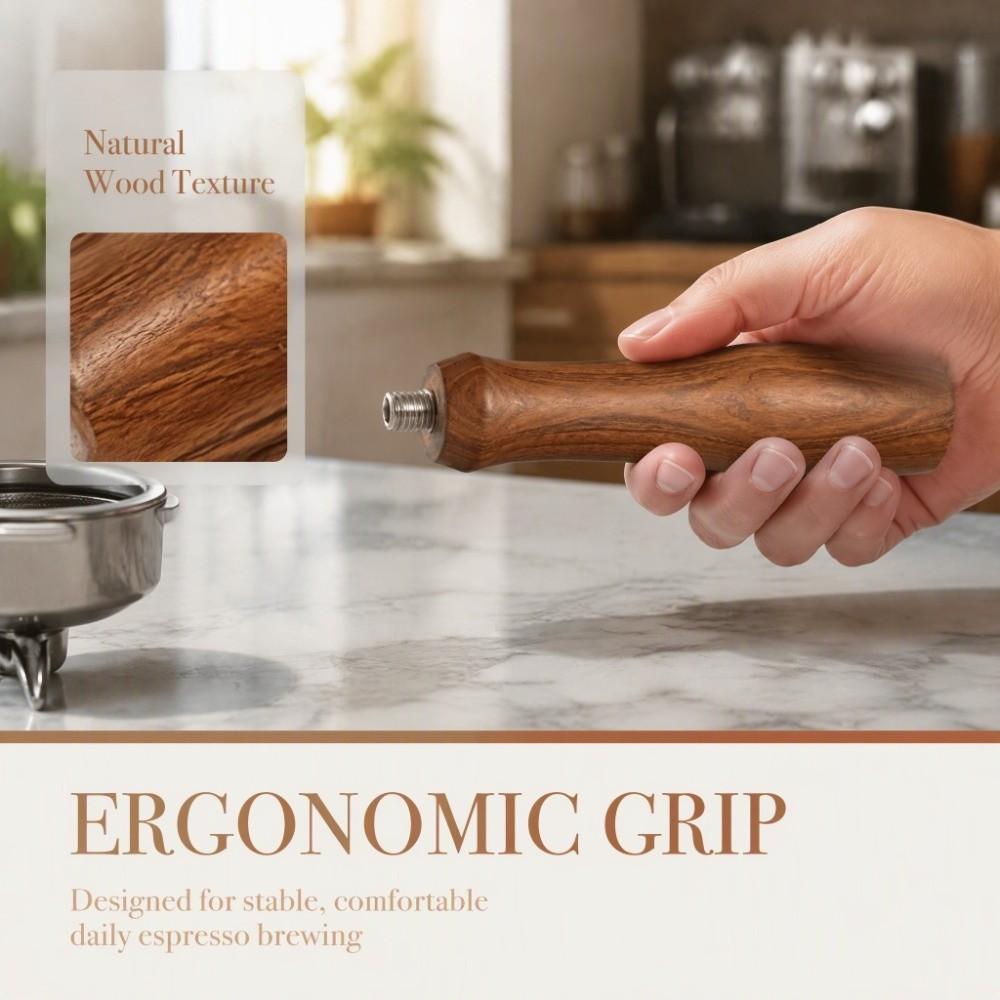 Brown Wooden Coffee Filter Handle M10 Thread Coffee Filter Handle for M10 Coffee Machine