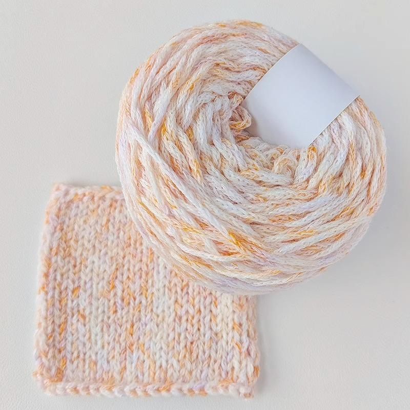 50g/Ball Colorful Flat Ribbon Yarn 1.8mm Hand Woven Hollow Gradient Cotton Yarn DIY Woven Shawl Sweater Scarf Handbag Thread