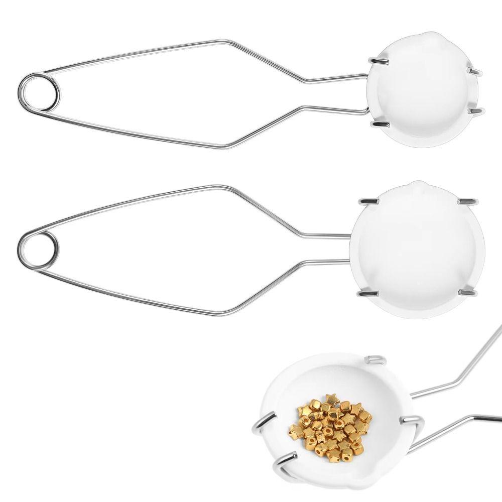 Stainless Steel Quartz Bowl Holder Clamp High Temp Resistant Melting Casting Pliers DIY Handcraft