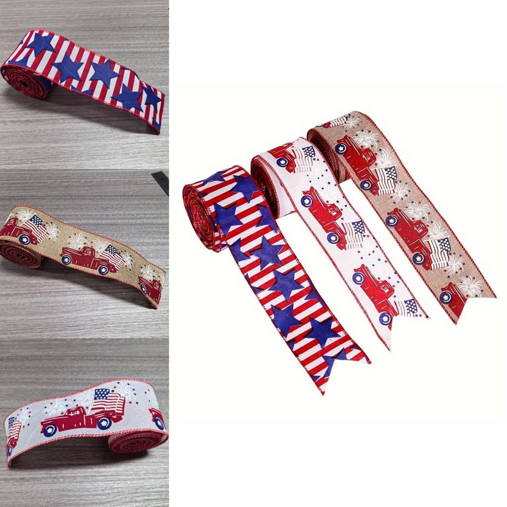 Independence Premium Quality Day Decorative Striped Ribbon For Diy Crafts