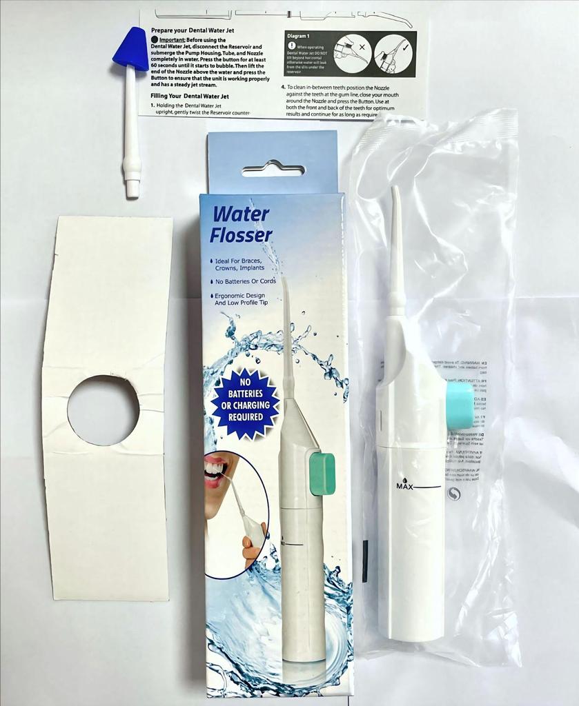 High-Pressure Dental Irrigator: IPX7 Waterproof Manual Water Flosser & Teeth Cleaner