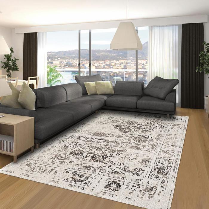 Tapis d'orient - UN AMOUR DE TAPIS - ORIENTAL DESTRUCTURE 7 Crème - 60x110 cm - Polypropylène
