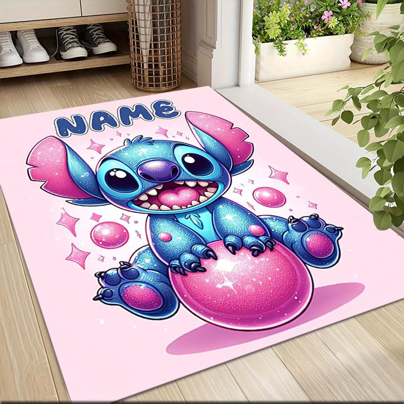Custom Name Stitch Sweet Dreams Night Carpet Rug Customizable Soft Washable Anti-Slip Home Living Room Sofa Mats Personalized Rug. 0909374