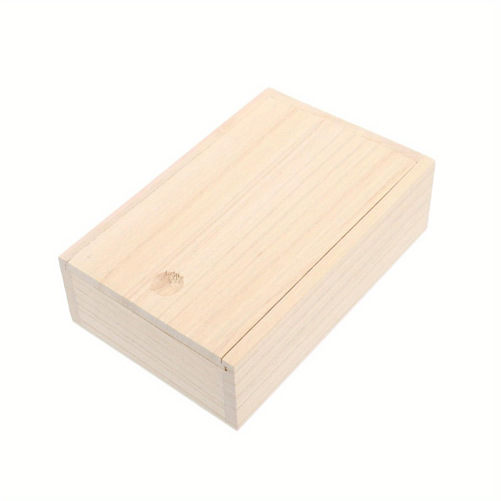 

1 шт. Натуральная деревянная коробка для хранения с крышкой-ящиком – Прямоугольный органайзер для ювелирных изделий, Подарочная коробка для DIY-изделий, Идеально подходит для аксессуаров ручной работы Wooden Gift Box